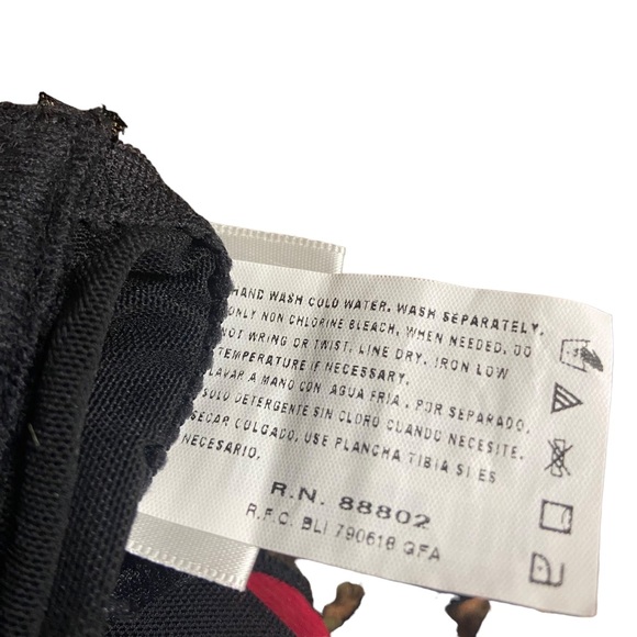 Sexy Vintage 90’s Red & Black Mesh Lace Corset Bustier Garter Straps Lingerie - Picture 9 of 14